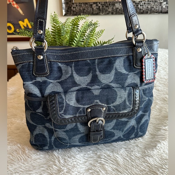 Coach Bags Coach Signature Denim Poppy Glam Tote Poshmark